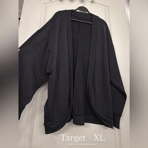 Target Black Open-Front Athleisure Cardigan Jacket